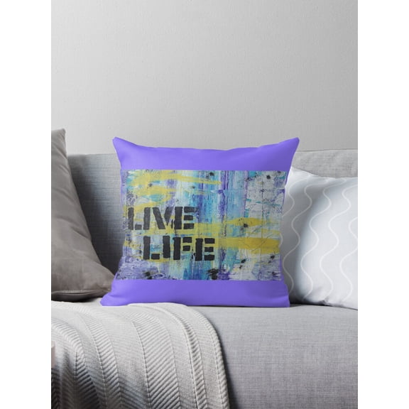 Ryan; Inspirational Live Life Design Throw Pillow, Motivational Quote Accent for Positive Vibes and Uplifting Home Decor
