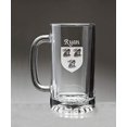 thumbnail image 1 of Ryan Irish Coat of Arms Glass Beer Mug (Sand Etched), 1 of 1