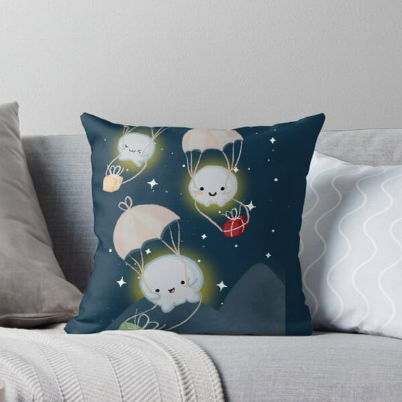 Ryan; Little Gift Cuties Throw Pillow, Adorable Cartoon Style Cushion for Kids’ Room or Gift Idea, Soft Plush Decorative Accent