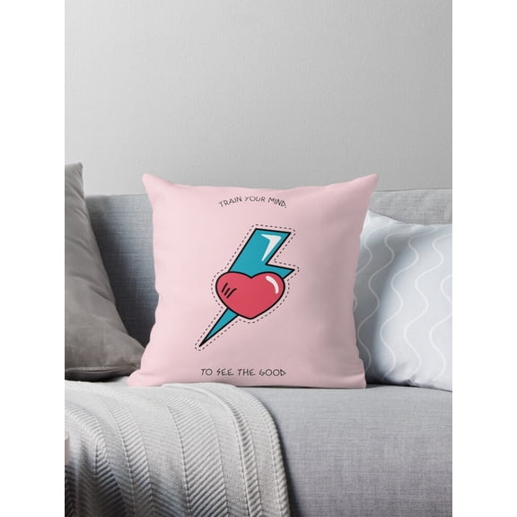 Ryan; Motivational Train Your Mind Throw Pillow with Inspirational Quote Design, Perfect for Study Areas, Home Offices, Dorms, and Wellness Decor