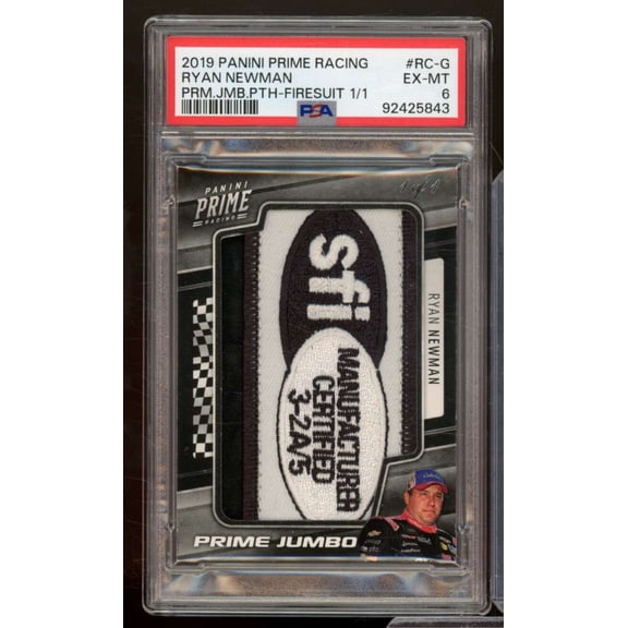 Ryan Newman 2019 Panini Prime Racing Jumbo Firesuit (Serial #d 1/1) #RC-G PSA 6