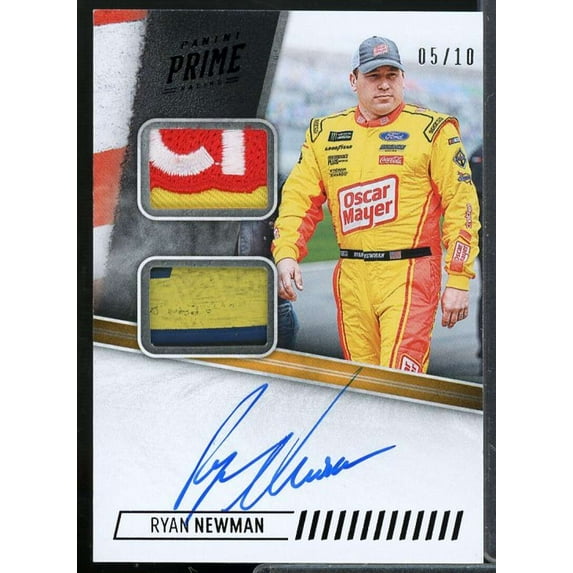 Ryan Newman Card 2019 Panini Prime Dual Material Autographs Black #11
