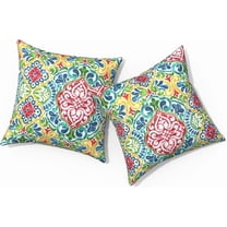 Ryan; Outdoor Pillows for Patio Furniture 18x18 inch, Square Outdoor Throw Pillows , Decorative Toss Pillows for Garden Couch Home Sofa Office Chair, Pack of 2,Damask Red