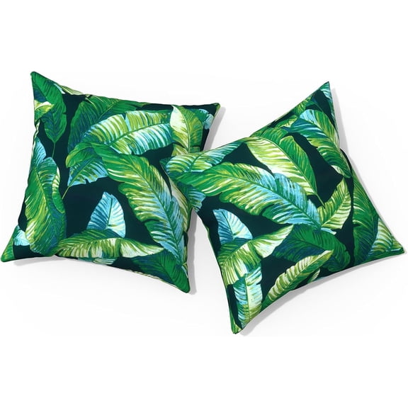 Ryan; Outdoor Pillows for Patio Furniture 18x18 inch, Square Outdoor Throw Pillows , Decorative Toss Pillows for Garden Couch Home Sofa Office Chair, Pack of 2, Hanalei Lagoon