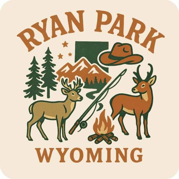 Ryan Park Wyoming Keepsakes Souvenir Vinyl Sticker – Destination Travel Keepsake Collectible (3-Inches Wide)