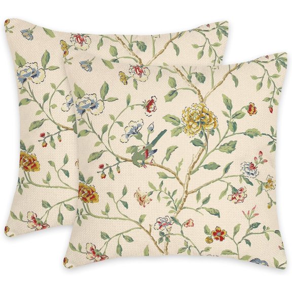 Ryan; Pillow Cover 18x18 Inch Home Decor Chinese Wind Vine Flower Throw Pillow Case Cushion Cover for Sofa Couch (18x18, Vine Flower)