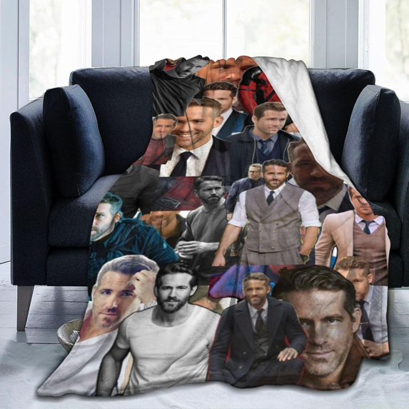 Ryan Reynolds Blanket Anti-Pilling Throw Blanket Plush Blanket Lightweight & Ultra-Soft, Warm & Comfy Flannel Fleece Blanket for Couch, Bed, Sofa, 50x60