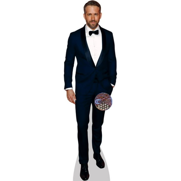 Celebrity Cutouts Mini Cardboard Standee, Lifelike Blue Suit Ryan Reynolds, 2 x 8 in