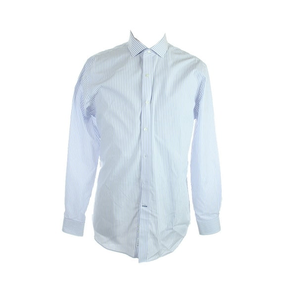 Ryan Seacrest Distinction Blue Non-Iron Slim-Fit Dress Shirt 17.5 32-33 Xl