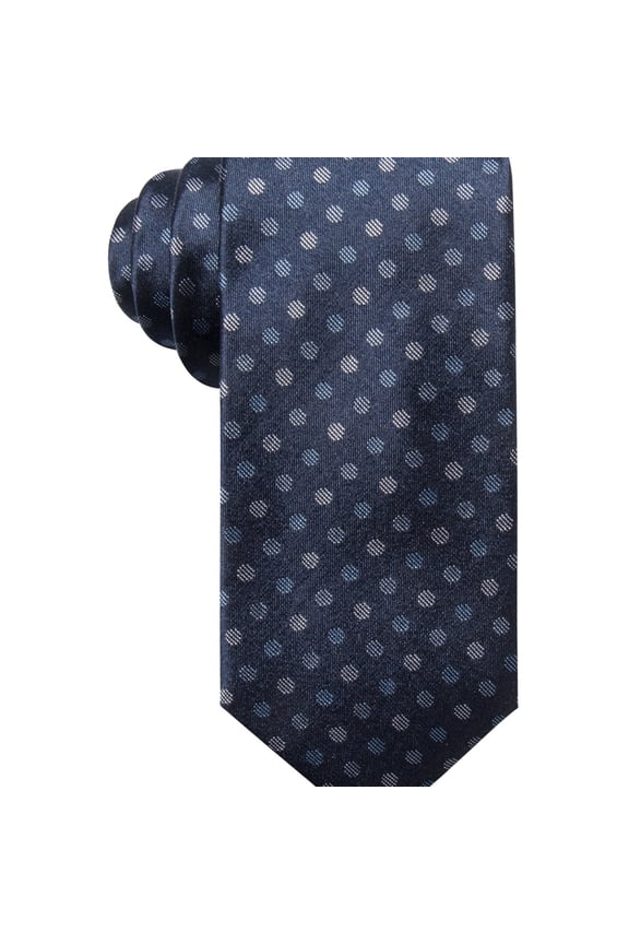 Ryan Seacrest Mens Dozzo Polka Dot Self-tied Necktie, Blue, One Size
