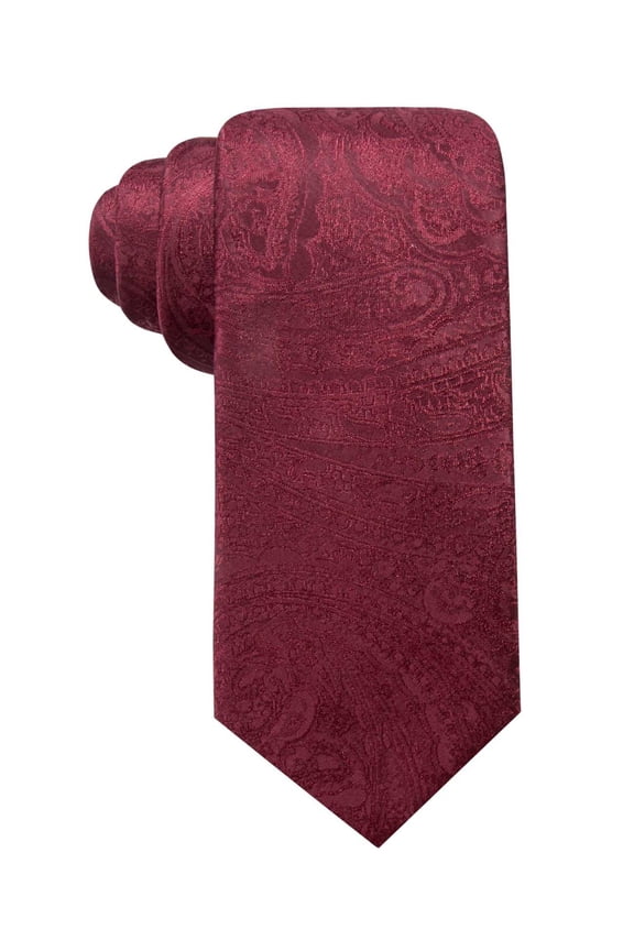 Mens Paisley Slim Silk Ties, Red