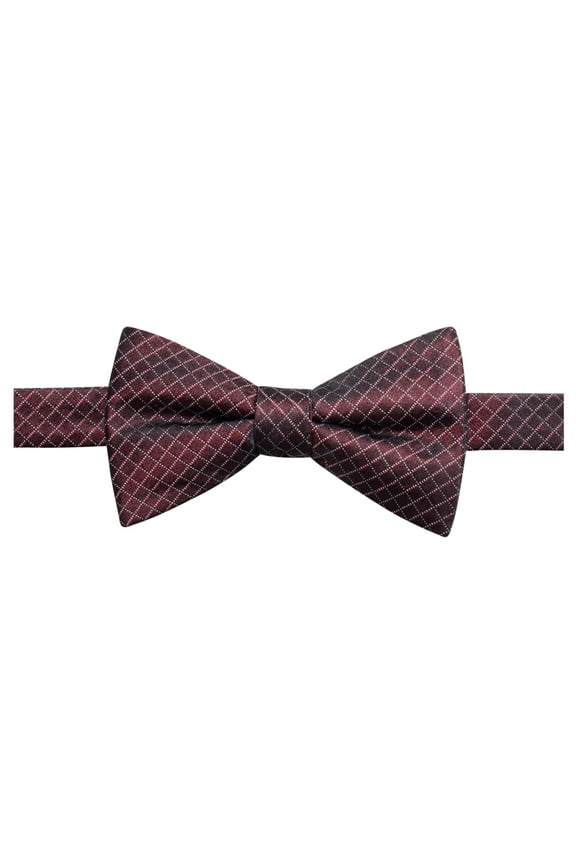 Ryan Seacrest Mens Plaid Self-tied Bow Tie, Red, One Size