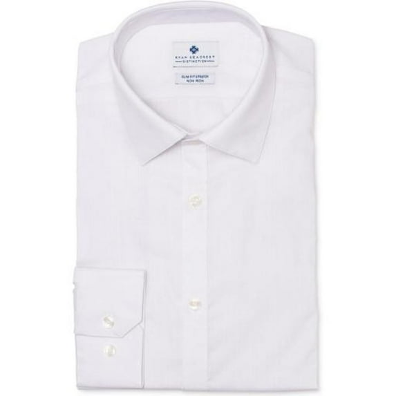 Ryan Seacrest Distinction Men's Slim Fit No Iron Button Down Shirt White Size XL