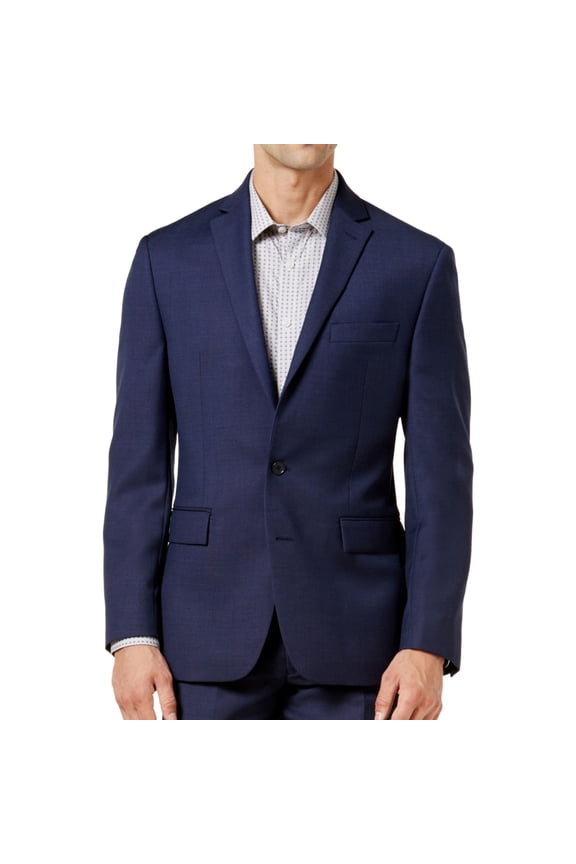 Ryan Seacrest Mens Birdeye Two Button Blazer Jacket, Blue, 40 Regular