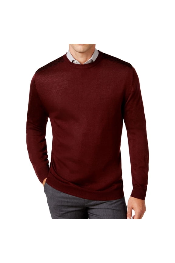 Ryan Seacrest Mens Contrast-Shoulder Pullover Sweater, Red, XXX-Large