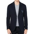 thumbnail image 1 of Ryan Seacrest Mens Crest Patch Two Button Blazer Jacket, Blue, X-Large, 1 of 3