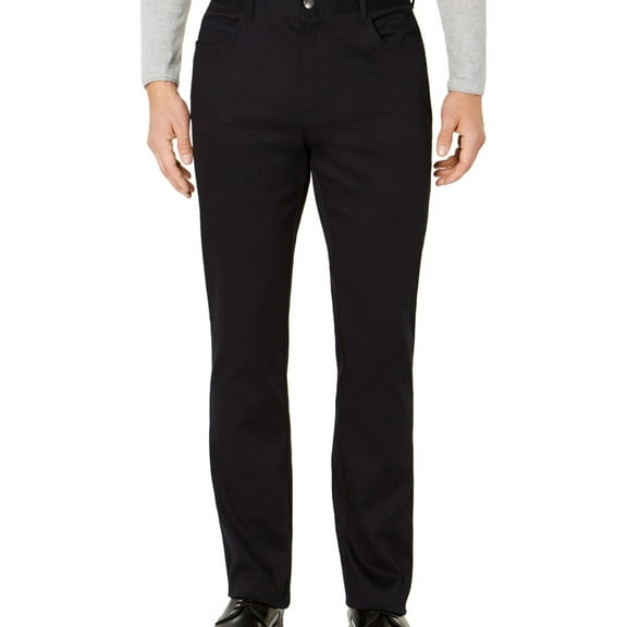 Ryan Seacrest Mens Cross Hatch Casual Chino Pants, Black, 32W x 30L