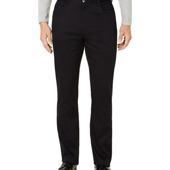 Ryan Seacrest Mens Cross Hatch Casual Chino Pants, Black, 32W x 30L