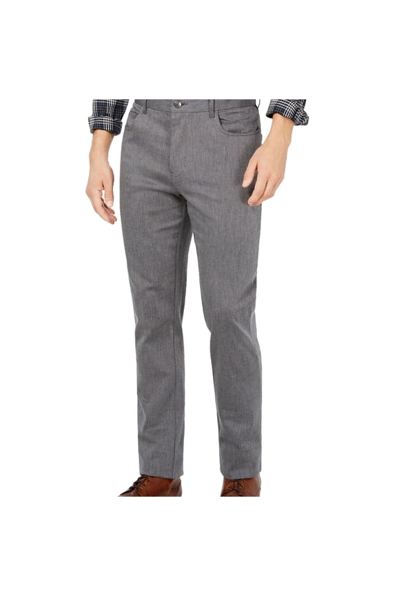 Ryan Seacrest Mens Cross Hatch Casual Chino Pants, Grey, 31W x 30L