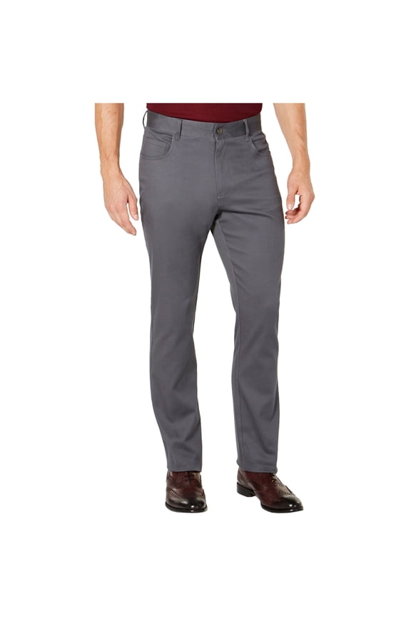 Ryan Seacrest Mens Cross Hatch Dress Pants Slacks, Grey, 33W x 30L