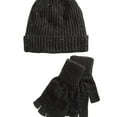 thumbnail image 1 of Ryan Seacrest Mens Donegal Beanie Gloves, Black, One Size, 1 of 1