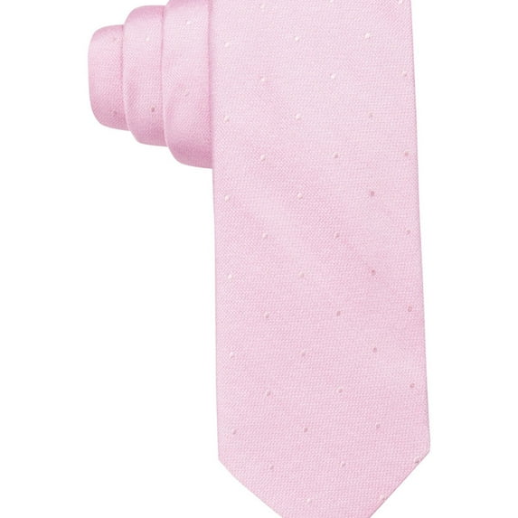 Ryan Seacrest Mens Dotted Self-tied Necktie, Pink, One Size
