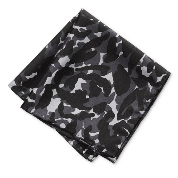 Ryan Seacrest Mens Floral Pocket Square, Black, One Size