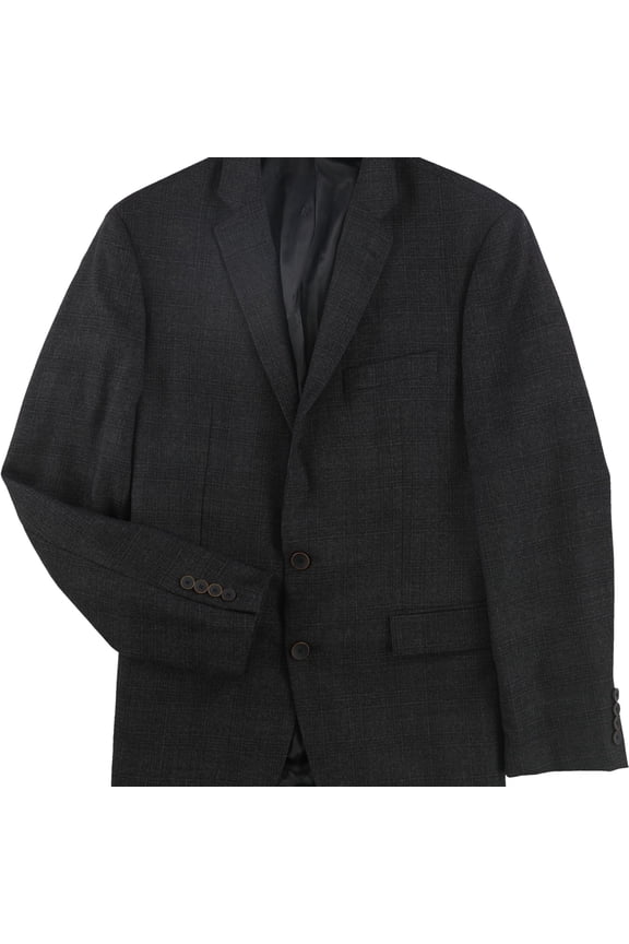 Ryan Seacrest Mens Heathered Two Button Blazer Jacket, Grey, 40 Regular