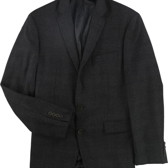 Ryan Seacrest Mens Heathered Two Button Blazer Jacket, Grey, 40 Regular