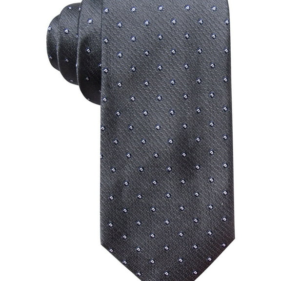 Ryan Seacrest Mens Kelly Dot Silk Self-tied Necktie, Black, One Size