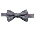 thumbnail image 1 of Ryan Seacrest Mens Matera Stripe Pre-tied Bow Tie, Grey, One Size, 1 of 3