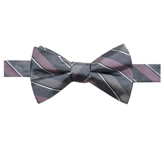 Ryan Seacrest Mens Matera Stripe Pre-tied Bow Tie, Grey, One Size