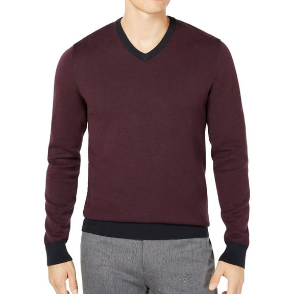 Ryan Seacrest Mens Mixed Yarn Pullover Sweater, Blue, Medium