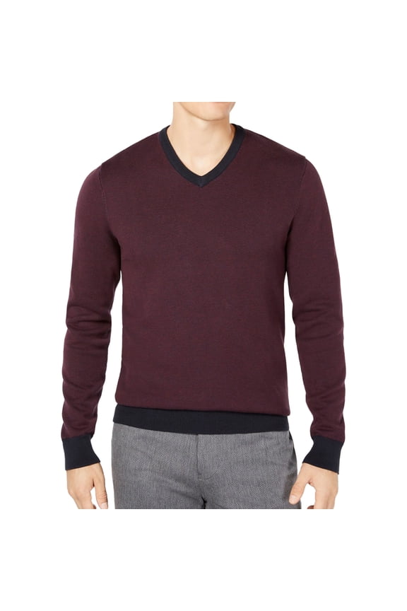 Ryan Seacrest Mens Mixed Yarn Pullover Sweater, Blue, Medium