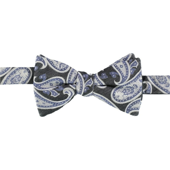 Ryan Seacrest Mens Paisley Self-tied Bow Tie, Grey, One Size