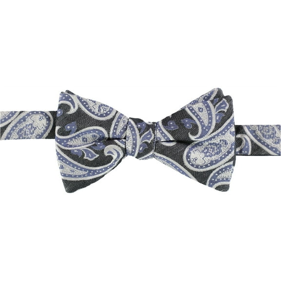 Ryan Seacrest Mens Paisley Self-tied Bow Tie, Grey, One Size