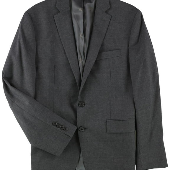 Ryan Seacrest Mens Peak Lapel Two Button Blazer Jacket, Grey, 40 Short