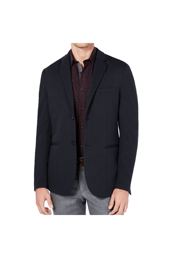Ryan Seacrest Mens Performance Two Button Blazer Jacket, Blue, Medium