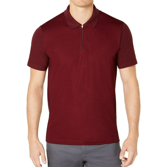 Ryan Seacrest Mens Pique Polo Shirt, Red, X-Large