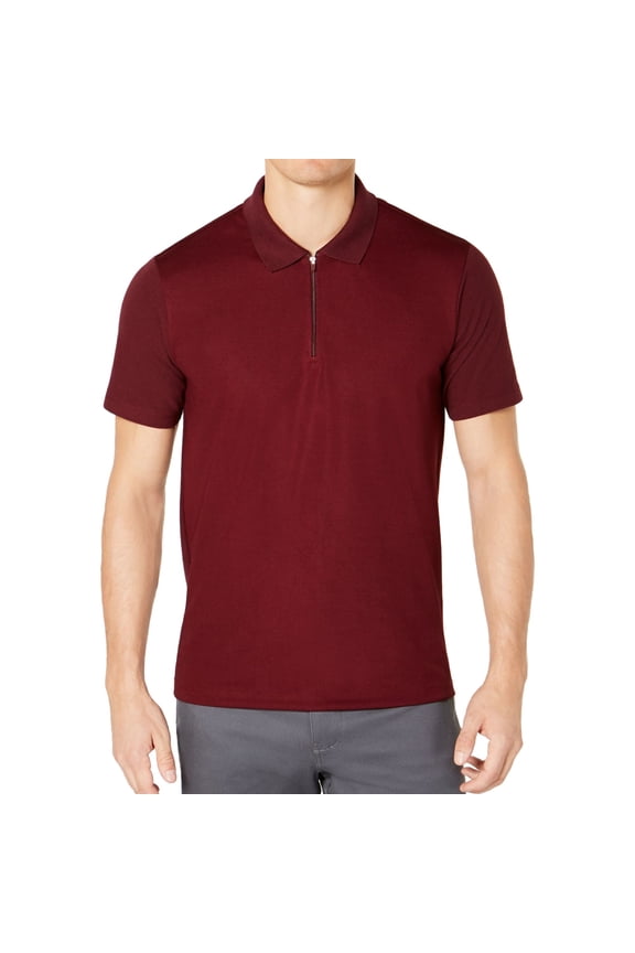 Ryan Seacrest Mens Pique Polo Shirt, Red, X-Large