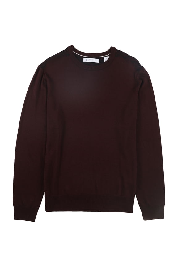 Ryan Seacrest Mens Plaid Crew Pullover Sweater, Red, Large