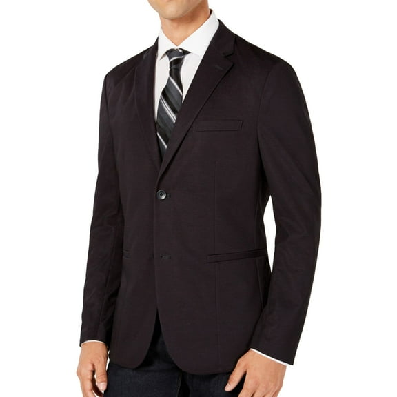 Ryan Seacrest Mens Plaid Performance Sport Coat, Black, X-Large