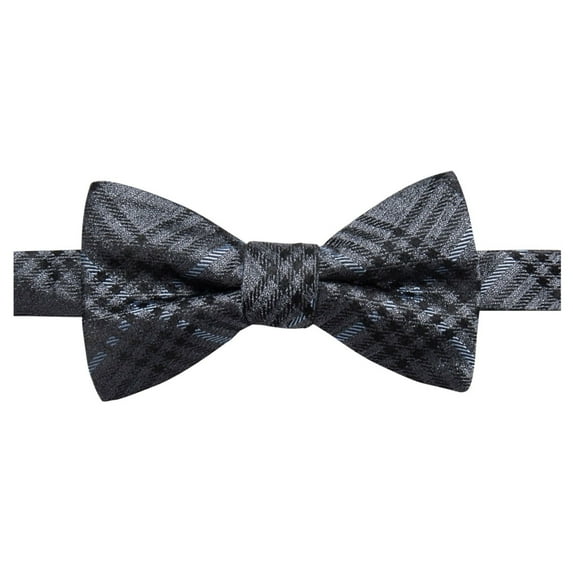 Ryan Seacrest Mens Plaid Self-tied Bow Tie, Black, One Size
