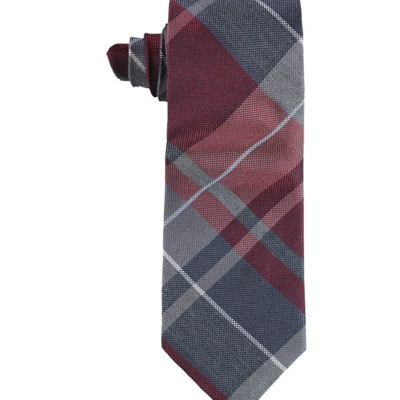 Ryan Seacrest Mens Plaid Self-tied Necktie, Red, One Size