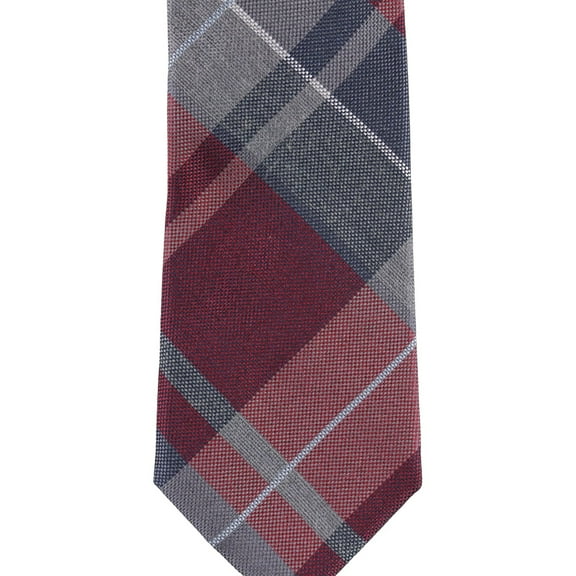 Ryan Seacrest Mens Plaid Self-tied Necktie, Red, One Size