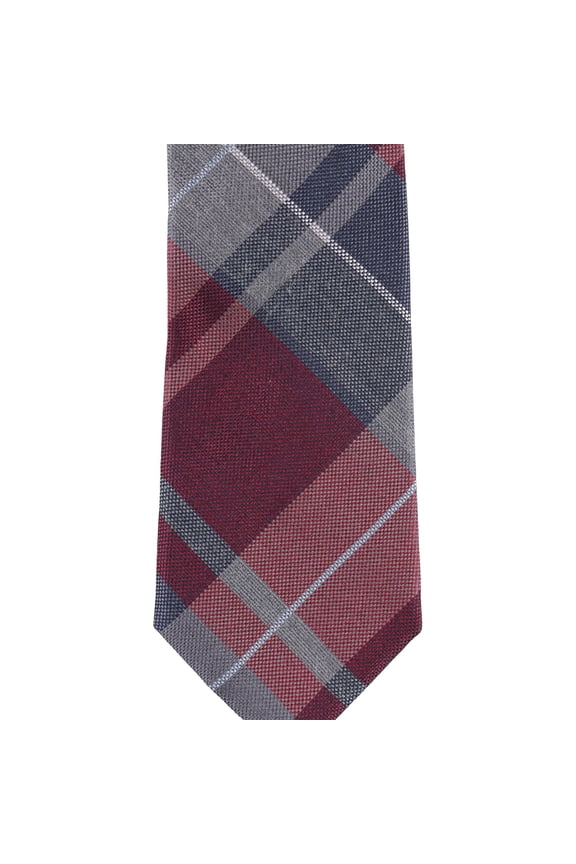 Ryan Seacrest Mens Plaid Self-tied Necktie, Red, One Size