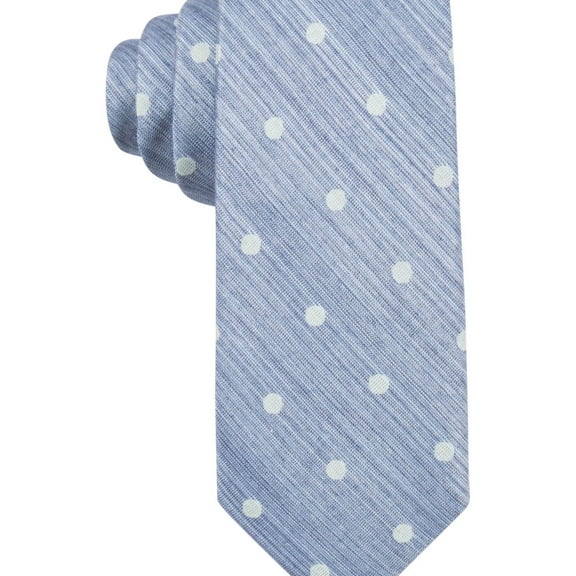 Ryan Seacrest Mens Polka Dot Self-tied Necktie, Blue, One Size