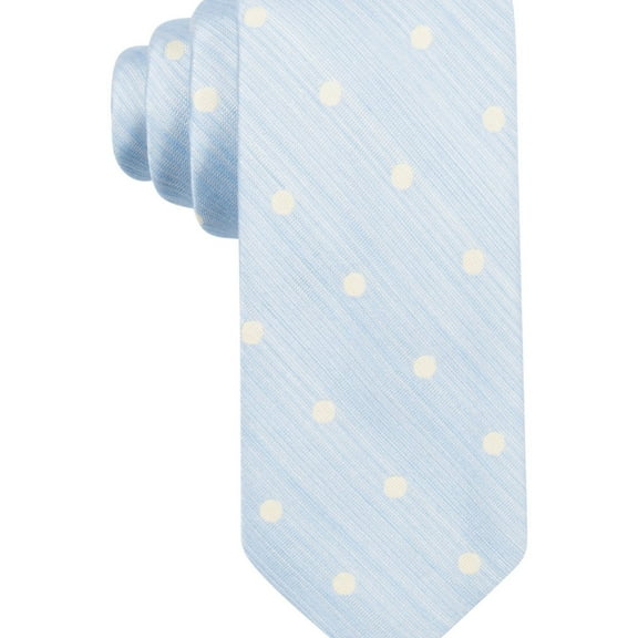 Ryan Seacrest Mens Polka Dot Self-tied Necktie, Blue, One Size