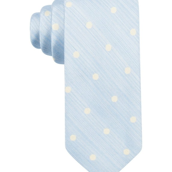 Ryan Seacrest Mens Polka Dot Self-tied Necktie, Blue, One Size