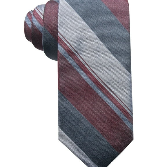 Ryan Seacrest Mens Ponsay Stripe Silk Self-tied Necktie, Multicoloured, One Size